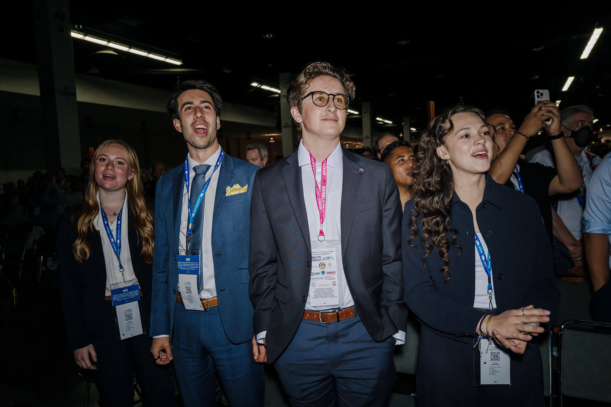 Young Democratic delegates at a convention